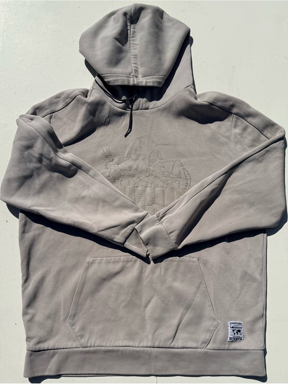 Puma Men's Hooded Sweatshirt in Light Taupe